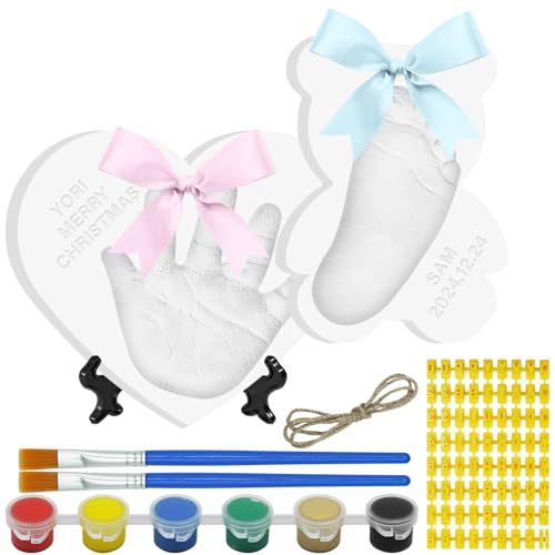 kimitimi Baby Handabdruck Fußabdruck Andenken Ornament Kit personalisiert Baby Fuß Druck Kit für Neugeborene Ton Impression Handmade DIY Phantasie zu kreieren von kimitimi