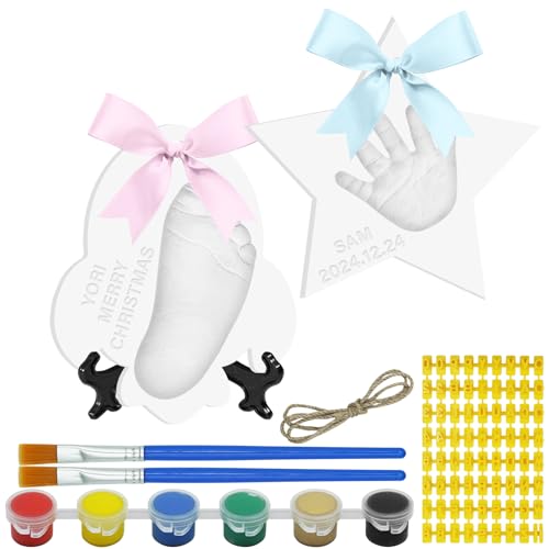 kimitimi Baby Handabdruck Fußabdruck Andenken Ornament Kit personalisiert Baby Fuß Druck Kit für Neugeborene Ton Impression Handmade DIY Phantasie zu kreieren von kimitimi