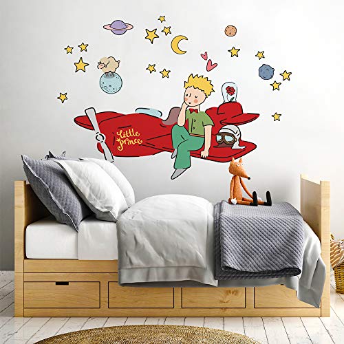 kina - R00581 Wandaufkleber Kinder Ökologisch und Hypoallergen Weicher Stoffeffekt Neu positionierbar Kleiner Prinz Wanddekoration Schlafzimmer Kindergarten Selbstklebende Tapete - Messen 120x30 cm von kina