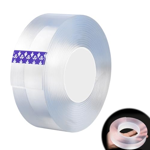 kingsea Extra Stark Doppelseitiges Klebeband Wiederverwendbares Klebeband Transparentes Nano Tape Mehrzweck Doppelseitiges Klebeband, 3cm x 3m von kingsea