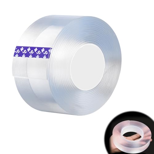 kingsea Extra Stark Doppelseitiges Klebeband Wiederverwendbares Klebeband Transparentes Nano Tape Mehrzweck Doppelseitiges Klebeband, 5cm x 3m von kingsea