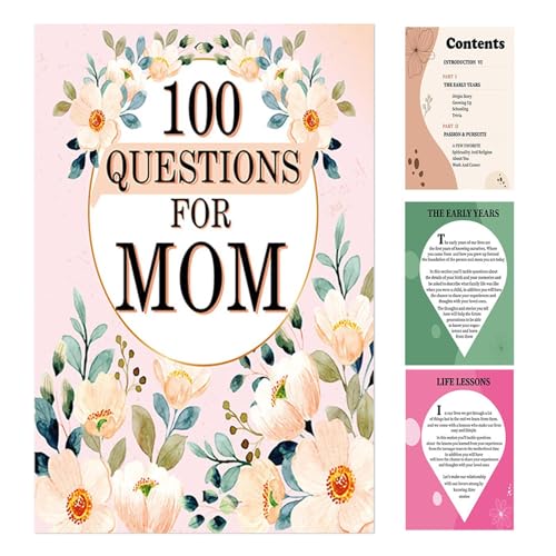 100 Fragen an Mama, Mama erzählen Sie mir Ihr Story -Buch, Mutter Tochter Journal mit Engagement, lang anhaltendes Andenkenbuch für Mutterfrauen mit Festival Geburtstag Weihnachten 100 Fragen an Mama, Mama erzählen Sie mir Ihr Story -Buch, Mutter Tochter Journal mit Engagement, lang anhaltendes Andenkenbuch für Mutterfrauen mit Festival Geburtstag Weihnachten von kinrguiyuez