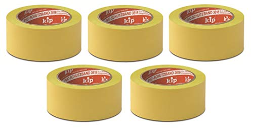 KIP 3818 PVC-Klebeband gelb, quer gerillt 50 mm x 33 m - 5 Rollen von kip