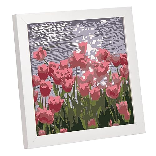 kissral DIY Diamond Painting Set Full Handgefertigtes Tulpen 5D Diamantgemälde, das für die Dekoration von Wohn- und Schlafzimmern Verwendet Werden Kann, Gerahmt, 30 cm * 30 cm (Rosa) von kissral