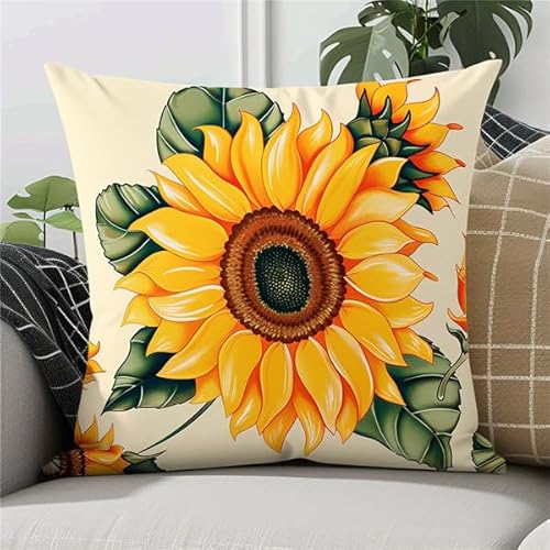 kitphoenix Kissen Knüpfen Set Erwachsene Sonnenblume Knüpfkissen Set für Anfänger Erwachsene oder Kinder zum Selber Knüpfen, DIY Knüpfteppich Knüpfpackung, Knüpfhaken Set 43 x 43 cm von kitphoenix