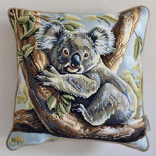 kitphoenix Knüpfkissen Set Koala 3D Handgemachte Geschenke Knüpfteppich für Kinder und Erwachsene Knüpfset 43cm X 43cm von kitphoenix