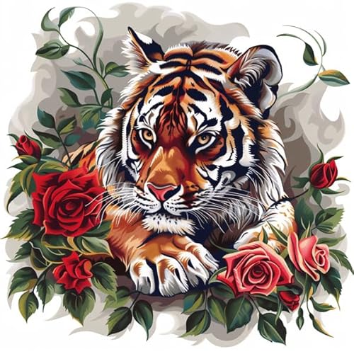 kitphoenix Knüpfkissen Zum Selber Knüpfen Knüpfen Set Knüpfteppiche Set Tiger 3D Handgemachte Geschenke Knüpfteppich für Kinder und Erwachsene Knüpfset 43cm X 43cm von kitphoenix