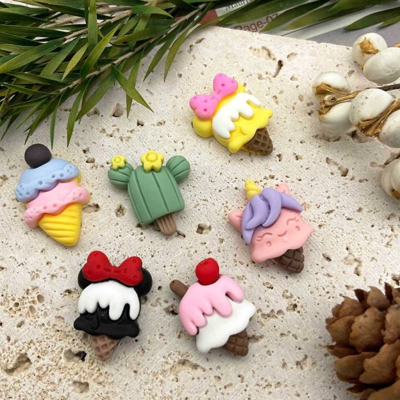 5 Stück Nail Art Charms, Haarclip Resin Hase Nagel Dekoration, Eiscreme Charms von kittynailcharm