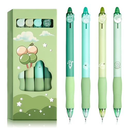 Radierbarer Kugelschreiber Stifte Set, 4 Stück Blau Kugelschreiber Radierbar, Erasable Pen Set, Kugelschreiber mit Radiergummi, Gelschreiber, Studenten Geschenk, Schule Bürobedarf, Schulsachen von kitudaty