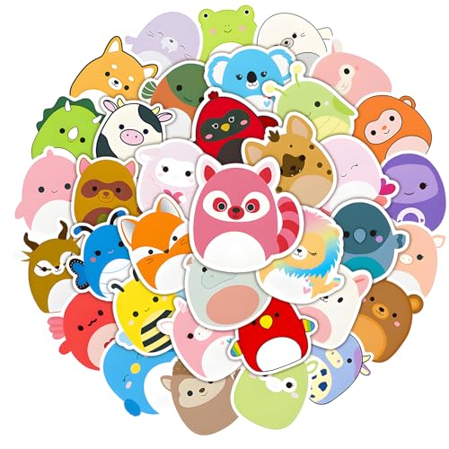 kitudaty Aufkleber 50 Stück Tiere Sticker Set, Sticker Kinder Lernende Tiere Im Spiel, Stickers for Kids Vinyl Wasserfeste Tier Stickers Set für Autos, Snowboards, Wasserflaschen, Laptops von kitudaty