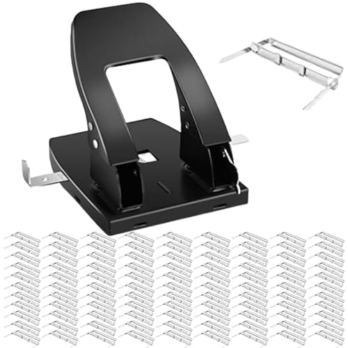 Heavy Duty 2 Hole Puncher, Lightweight Two Hole Punch for Binder, Adjustable Paper Punch, Easy to Use Paper Punch 4.92x4.33x6.1 Inches for Files, Binders, Paper (Black) von kivrimlarv