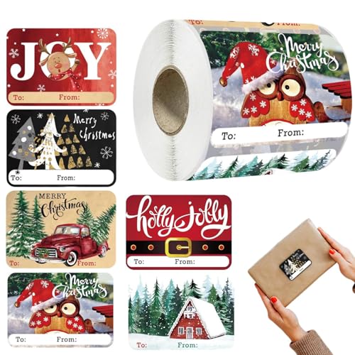 Weihnachtsanhänger-Aufkleber, Weihnachtsgeschenkaufkleber, Weihnachtsaufkleber-Etiketten, Weihnachtsaufkleber Und -anhänger Mit Leuchtenden Farben Und Cartoon-Designs Für Weihnachtskartendekorationen von kivrimlarv