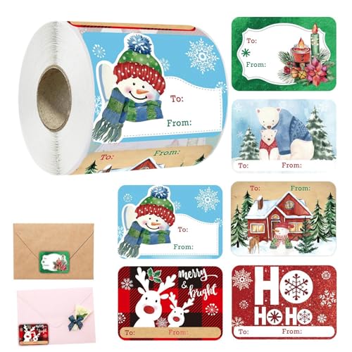 Weihnachtsanhänger-Aufkleber, Weihnachtsgeschenkaufkleber, Weihnachtsaufkleber-Etiketten, Weihnachtsaufkleber Und -anhänger Mit Leuchtenden Farben Und Cartoon-Designs Für Weihnachtskartendekorationen von kivrimlarv