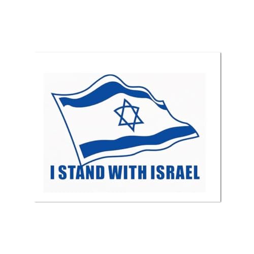 Aufkleber mit israelischer Flagge, Motiv: "I Stand with Israelische Flaggen", für die Stoßstange, wasserdicht, Vinyl, matt, für Auto, 10 Stück von kkiuop