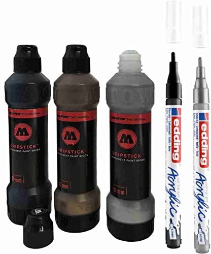 klamottenstore Molotow Dripstick Metallic Box Permanent wasserfest Street Dabber Squezzer Set 860DS + 2 Montana Short Marker von klamottenstore