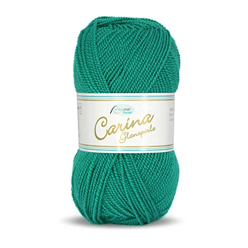 Carina Glanz-Perlgarn Garn Wolle stricken häkeln 50g jade *NEU* von knbo