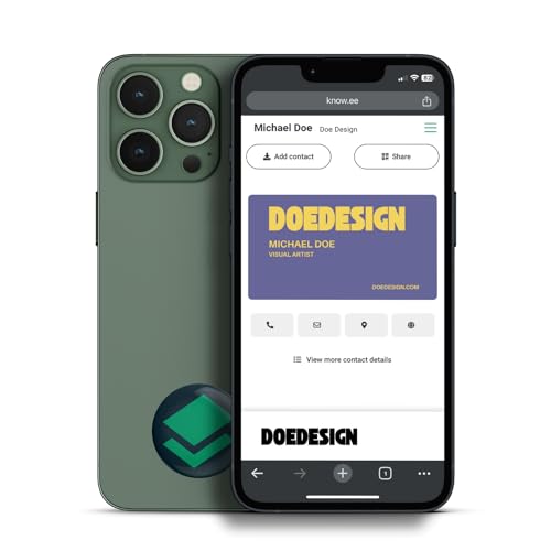 KNOW.EE Digitale Visitenkarte | NFC-Visitenkarte mit Smart Tap auf der Rückseite des Telefons | Tippen zum Teilen | Kompatibel mit iOS & Android (Knowee Logo) von know.ee