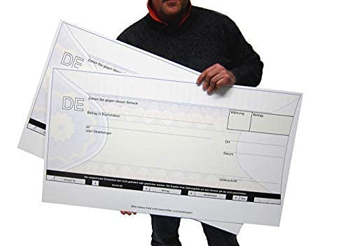 2 Stück MEGA Scheck XXXL PR- Schecks 100 x 56 cm Spendenscheck Dekoscheck Europascheck Fotoscheck Spenderscheck Übergabescheck MEGA SCHECK Produkttyp Scheck Weiß von koenig-tom