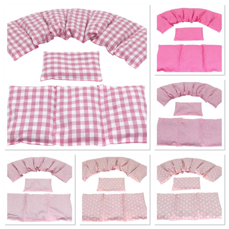 3 Er Set " 6 Designs 66 X17 cm Rosa Karo Kirschkernkissen Körnerkissen Wärmekissen Xxl Nacken Schulter Dinkel Kältekissen von koernerkissen