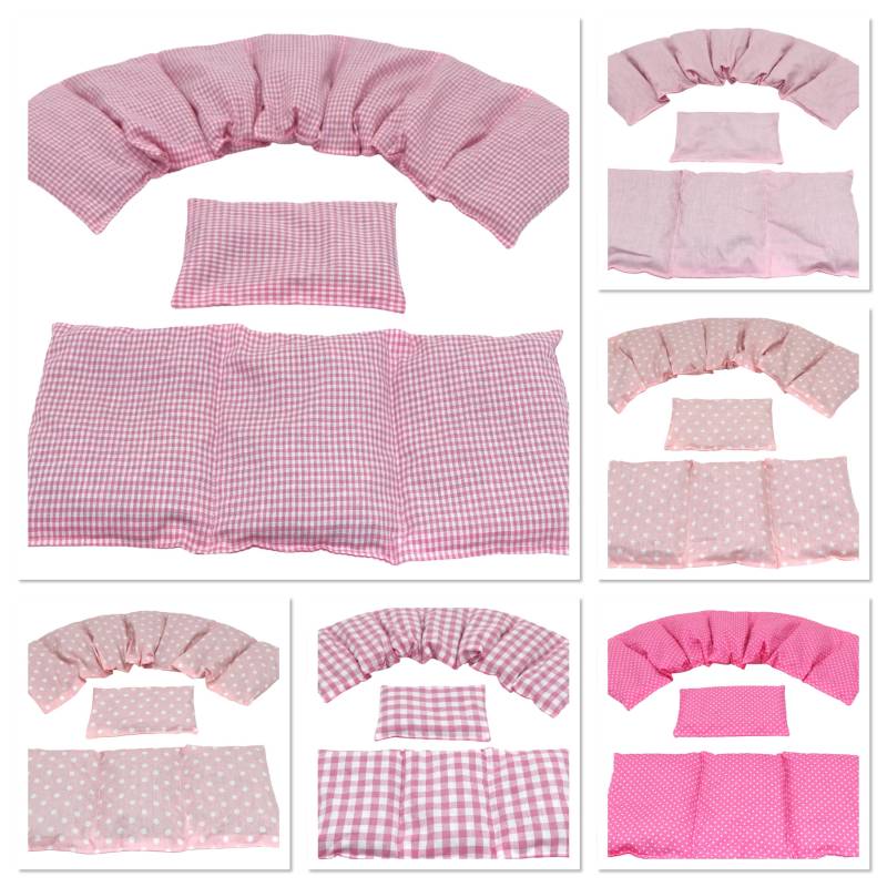 3 Er Set " 6 Designs 66 X17 cm Rosa Kl. Karo Kirschkernkissen Körnerkissen Wärmekissen Xxl Nacken Schulter Dinkel Kältekissen von koernerkissen