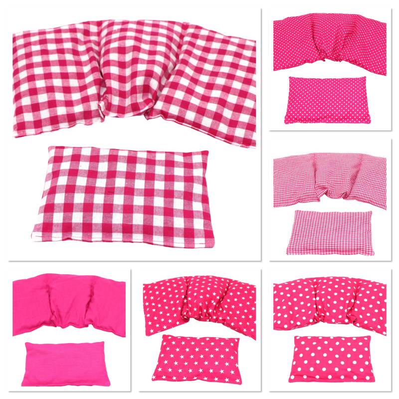 6 Designs 3 Kammer 2 Er Set 36 X 17 cm " Pink Karo Kirschkernkissen Körnerkissen Wärmekissen Xxl Weizen Dinkel Raps Trauben Kälte von koernerkissen