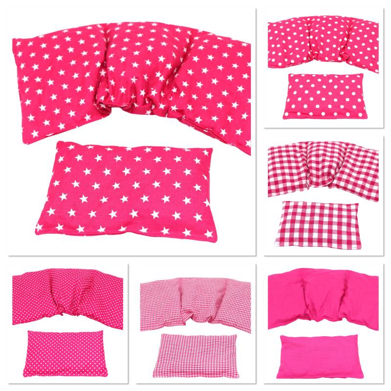 6 Designs 3 Kammer 2 Er Set 36 X 17 cm " Pink Sterne Kirschkernkissen Körnerkissen Wärmekissen Xxl Weizen Dinkel Raps Trauben Kälte von koernerkissen