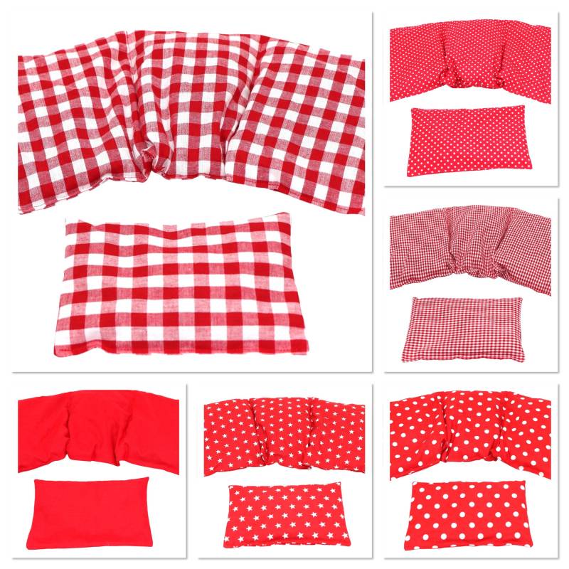 6 Designs 3 Kammer 2 Er Set 36 X 17 cm " Rot Karo Kirschkernkissen Körnerkissen Wärmekissen Xxl Weizen Dinkel Raps Dinkelkissen von koernerkissen