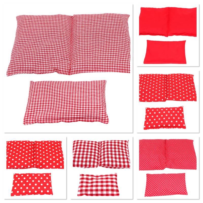 6 Designs 600 Gr. 2 Er Set 30 X 20 cm " Rot Kl. Karo Kammer Kirschkernkissen Körnerkissen Wärmekissen Xxl Weizen Raps Dinkelkissen von koernerkissen