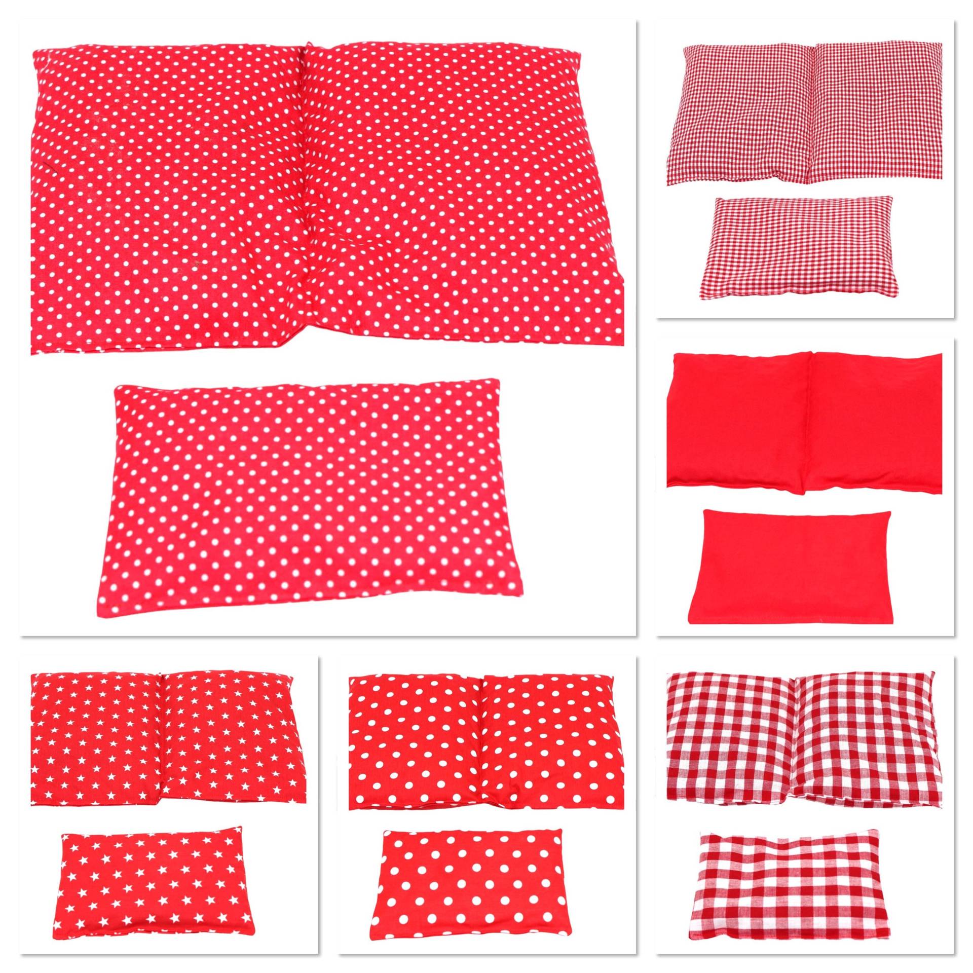 6 Designs 600 Gr. 2 Er Set 30 X 20 cm " Rot Kl. Punkte Kammer Kirschkernkissen Körnerkissen Wärmekissen Xxl Weizen Dinkelkissen von koernerkissen