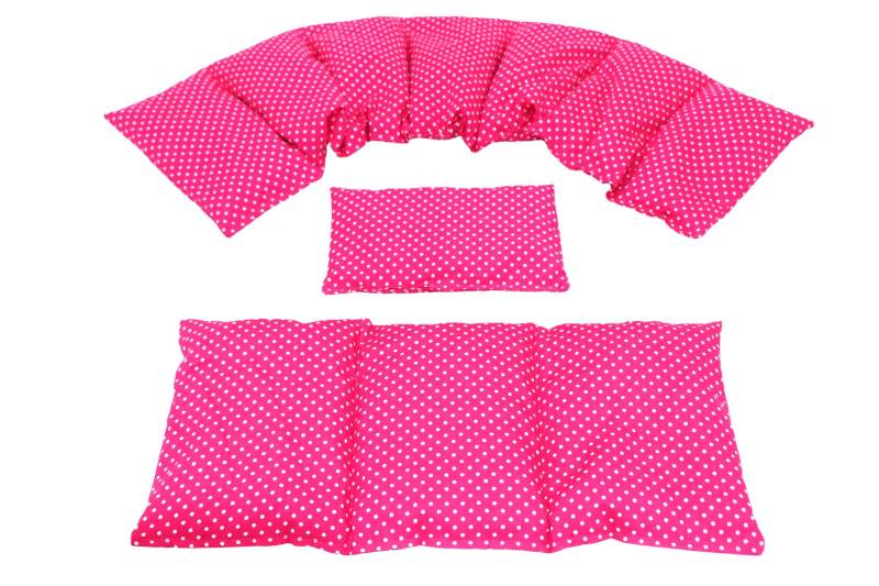 7 Kammer 3 Er Set 66 X17 cm " Pink Kleine Punkte Kirschkernkissen 6 Designs Körnerkissen Wärmekissen Xxl Weizen Dinkel Raps Trauben von koernerkissen