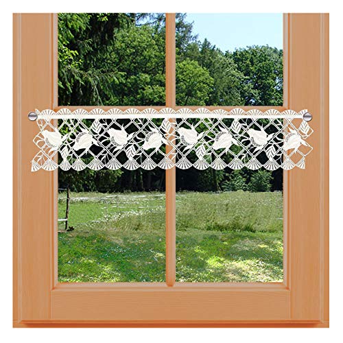 Feenhaus-Spitzenkante Rose Anja 13 cm hoch traditionelle Vogtländischer Spitze Feenhaus-Spitzengardine 13 x 80 cm von kollektion MT