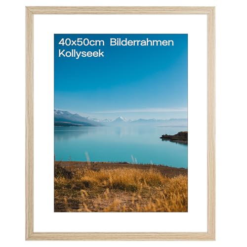 kollyseek Bilderrahmen 40x50 cm aus MDF und Acrylglas-Holz Bilderrahmen holz,zum Aufhängen & Aufstellen, Wohnzimmer zum Stellen und Hängen, holz Dekorahmen holz von kollyseek