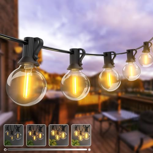 Led Lichterkette Außen 13M -【Timing Dimmbar】 Outdoor Lichterkette Strom mit G40 15+1 Glühbirnen Aussen Wetterfest Warmweiß Lichterkette Glühbirnen Außen für Party Terrasse Gärten Patio von kolpop