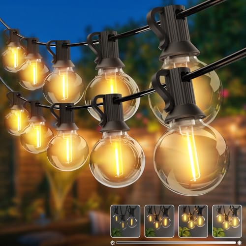 Led Lichterkette Außen 30M - 【Timing Dimmbar】 Outdoor Lichterkette Strom 100FT mit 41+3 G40 Glühbirnen Aussen Wasserdicht Warmweiß Retro Lichterkette Glühbirnen für Party Terrasse Gärten Patio von kolpop