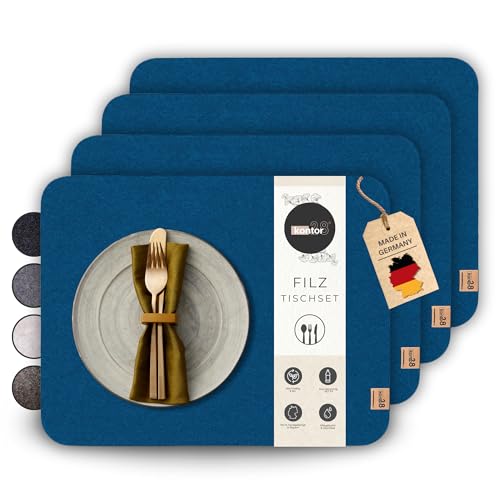 kontor28 - Design Tischsets RUNDAD aus Upcycling rPET Filz, 100% Made in Germany, Platzsets abwaschbar + schmutz -und wasserabweisend, Tischuntersetzer Filzmatte, Glasuntersetzer, Ozean 4er Set kontor28 - Design Tischsets RUNDAD aus Upcycling rPET Filz, 100% Made in Germany, Platzsets abwaschbar + schmutz -und wasserabweisend, Tischuntersetzer Filzmatte, Glasuntersetzer, Ozean 4er Set von kontor28
