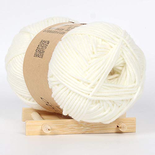 WFRAU 5 Stränge Milch Baumwollgarn für Pullover Schal DIY Baumwolle Wolle Strichlinie Handgewebte weiche Häkelgarn-Heimtextilien von kowaku