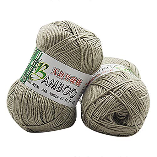 kowaku WFRAU Baby Strickgarn Single Ball Bambus Baumwolle Warmes Weich Garn zum Häkeln & Stricken Natürliche Strickwaren Wollhäkelgarn Heimtextilien für Hut DIY 50g von kowaku