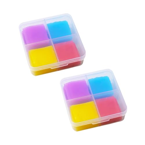 kowaku 2X Malerei Kleber Ton 4 Farben Kunst Tragbare Geschenk mit Organizer Box für Nail Art Werkzeug Hause von kowaku