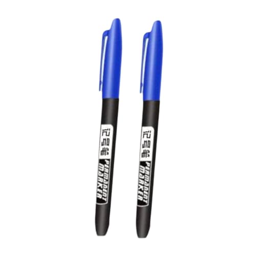 kowaku 2x Permanentmarker, 1,5-mm-Spitze, Permanentmarker-Werkzeug, Ölfarbmarker, Farbmarker für Büro, Papier, Glas, BLAU von kowaku