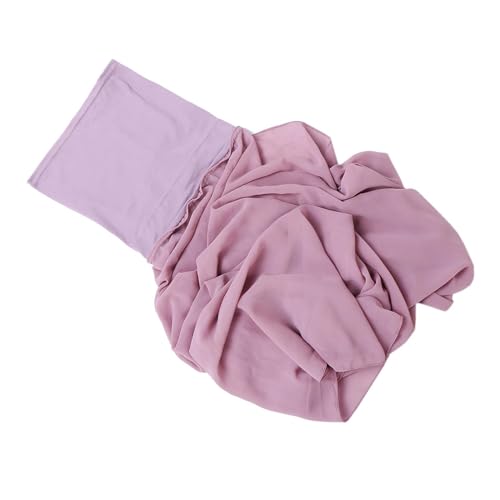 kowaku Chiffon-Instant-Hijab für Damen, Turban-Wickel, einfarbig, modische Turban-Kappe unter Schal, Schlauchmütze mit Überzug für Ramadan, lila von kowaku