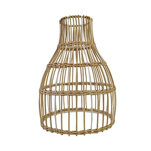 kowaku Geflochtene Rattan-Hängelampenabdeckung, Retro-Dekoration, gewebter Ersatz, handgefertigter Rattan-Lampenschirm, Lampenschirm für Wohnzimmer, 18 cm x 26 cm von kowaku