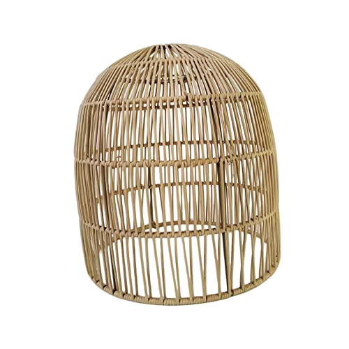 kowaku Geflochtene Rattan-Hängelampenabdeckung, Retro-Dekoration, gewebter Ersatz, handgefertigter Rattan-Lampenschirm, Lampenschirm für Wohnzimmer, 25 cm x 26 cm von kowaku