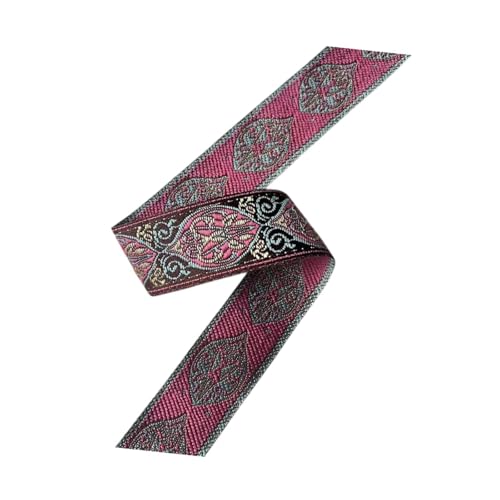 kowaku Jacquard Trim Vintage Jacquard dekorative emobridered Trimmings vielseitig für das Nähen von Projekten gestickt, Rosa von kowaku