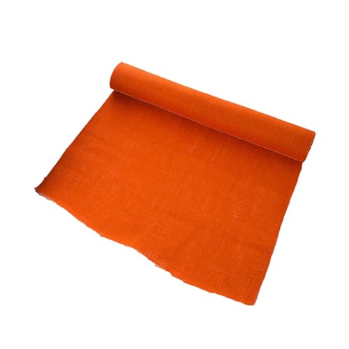 kowaku Leinenstoff, Mehrzweck-DIY-Handarbeitsstoff, Patchwork-Nähtuch für Bastelprojekte, Tischdecken und Kleidungsstücke, Orange von kowaku