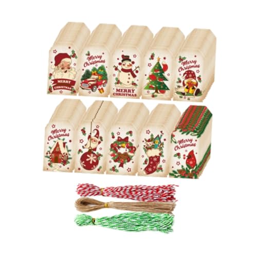 kowaku Weihnachts-Geschenkanhänger aus Papier, Geschenkanhänger, Weihnachtsmann-Socken, Weihnachtsetiketten, Hängeanhänger zum Backen, Lebensmitteltüten, Menge 150 von kowaku