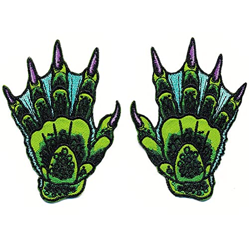 Kreepsville 666 Creature Hands Patch, bestickt, Schwarz, Lagune, 1 Paar von kreepsville 666