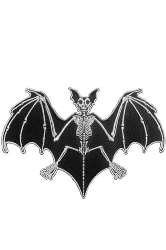 Kreepsville 666 Skelli Bones Fledermaus Patch Skelett Gesticktes Aufbügel-Gotisch von kreepsville 666