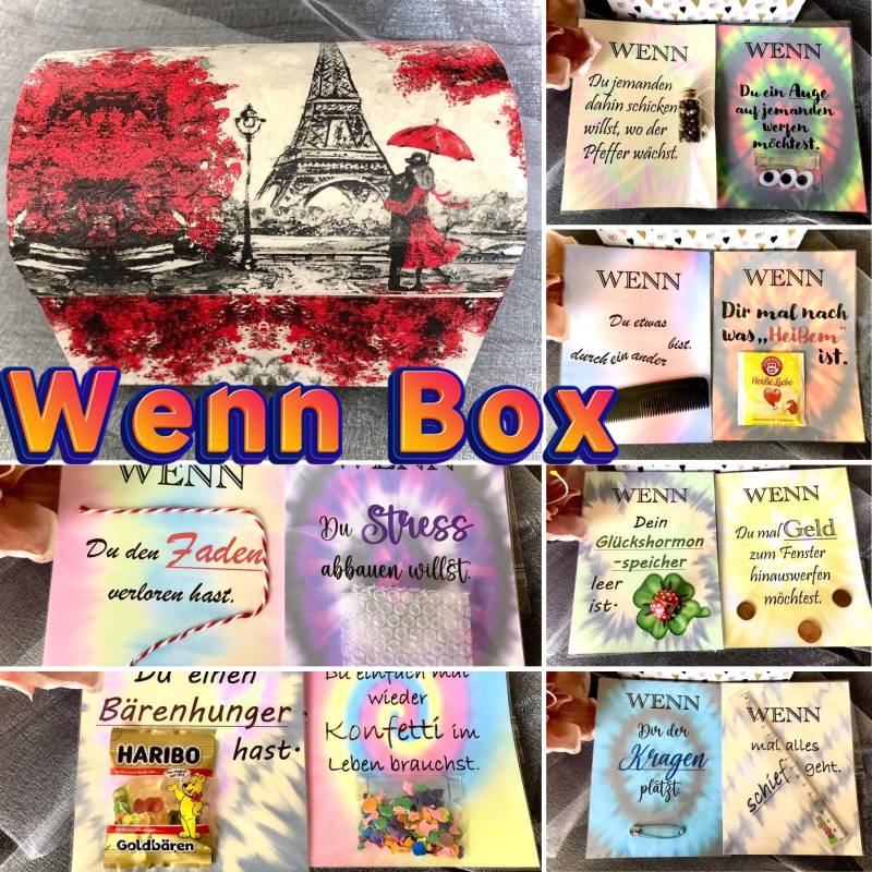 Lustige Wenn-Box, Spezielle Geschenkbox, 12 Witzige Seiten, Freundschaftsgeschenk, Box, Kästchen, Geschenkkästchen von kresihandmade