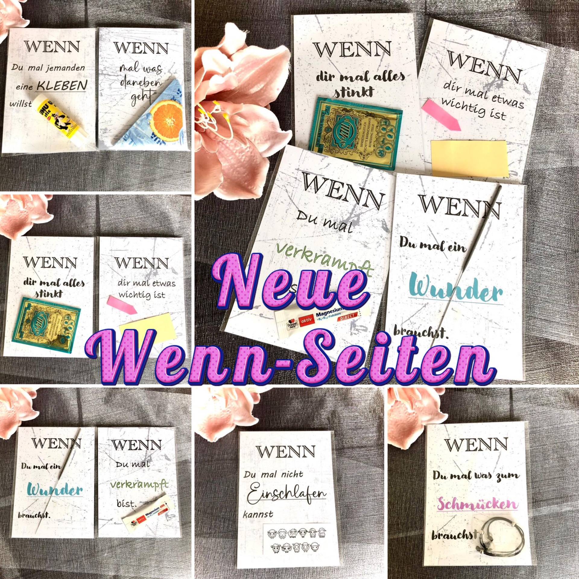 Wenn-Seiten, 8 Neue Ergänzungsseiten Zu Meinen Wenn-Boxen, Austausch Seiten, Zusatzseiten, Folienverpackte Seiten von kresihandmade