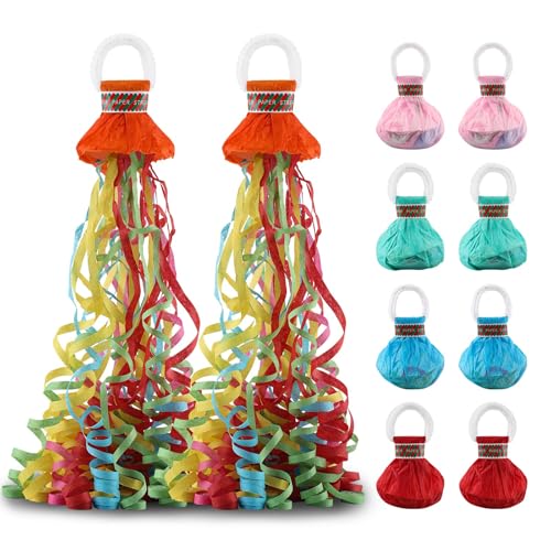 10Pcs Hand Throw Party Poppers bunte Luftschlangen Poppers No Mess Konfetti Poppers Magic Paper Crackers für Party Neujahr Geburtstag Hochzeit Feiern Schule Eröffnung Graduierung von ktxaby